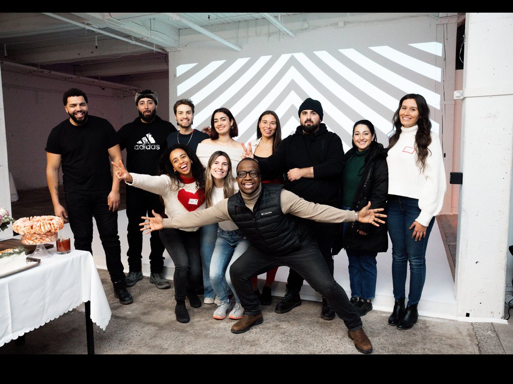 Brand ambassador team on site at the Airbnb employee holiday party in Montreal