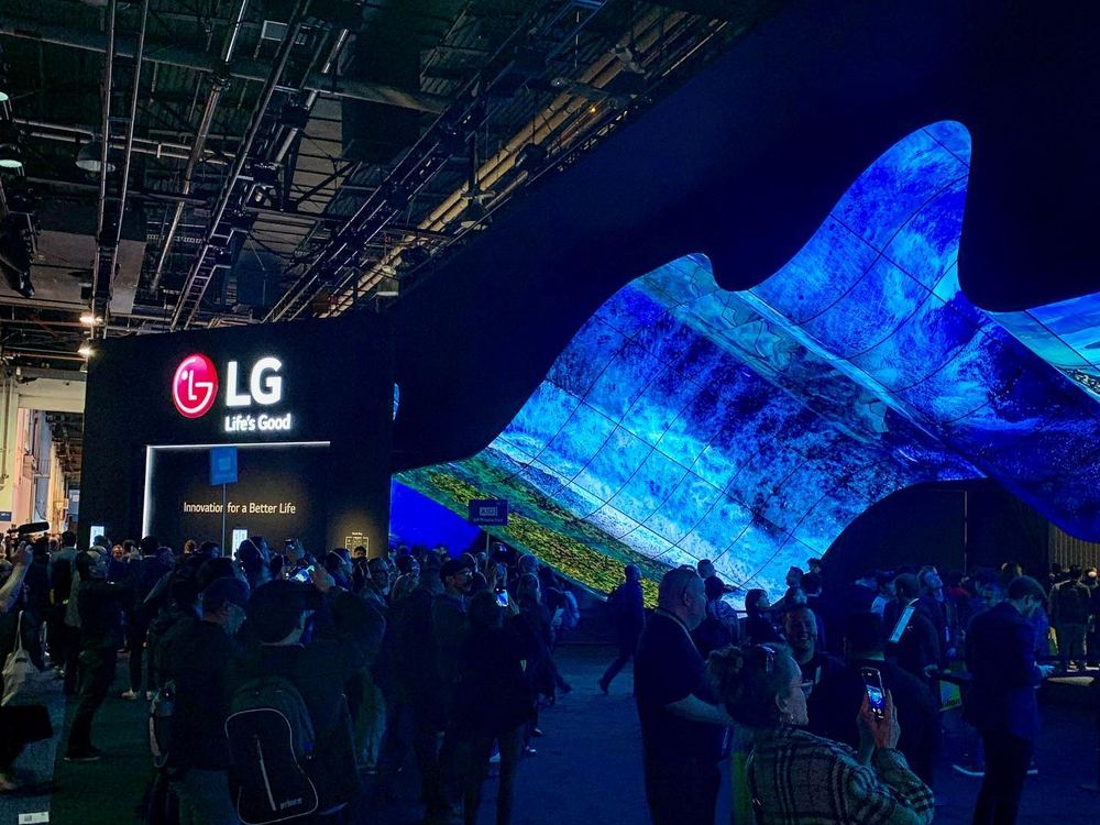 LG OLED installation on the show floor at CES in Las Vegas